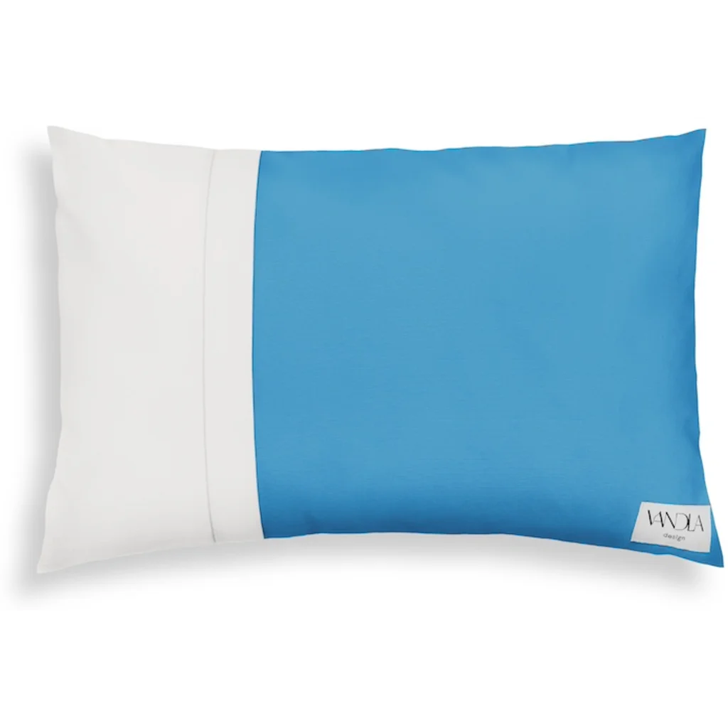 Modulare Kissenhülle rechteckig Farbkombinationen mit Atlantik in Atlantik+Weiß Blau+Weiß von Vandla design Größe 40x60 cm