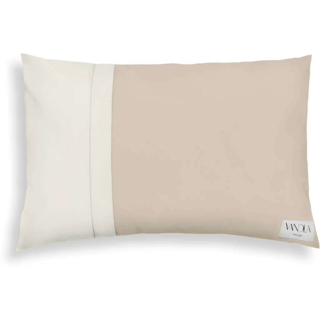 Modulare Kissenhülle rechteckig Farbkombinationen mit Beige in Beige+Creme von Vandla design Größe 40x60 cm