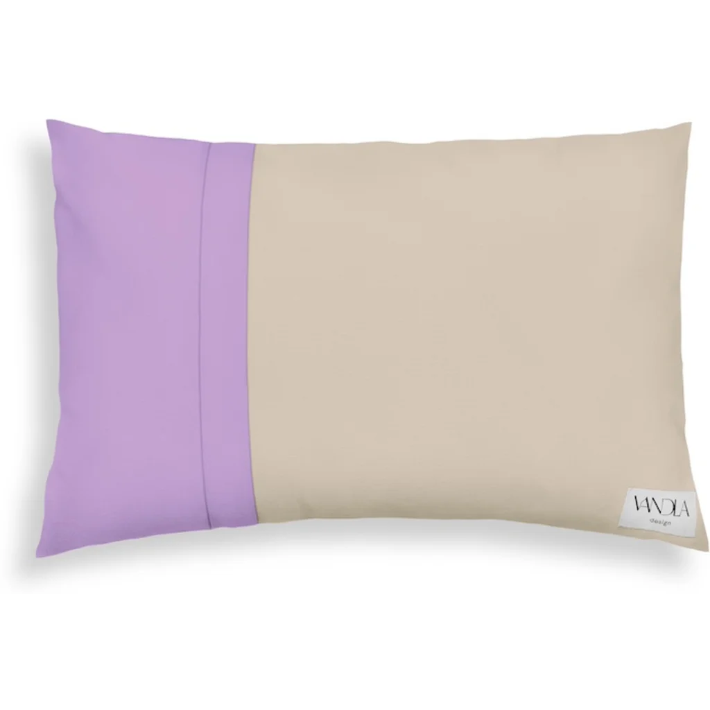 Modulare Kissenhülle rechteckig Farbkombinationen mit Beige in Beige+Flieder von Vandla design Größe 40x60 cm