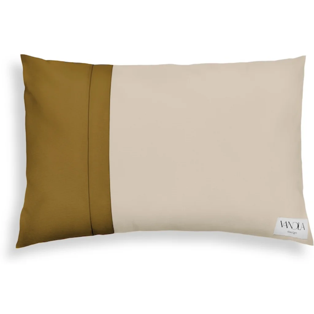 Modulare Kissenhülle rechteckig Farbkombinationen mit Beige in Beige+Hellbraun Beige+Braun von Vandla design Größe 40x60 cm
