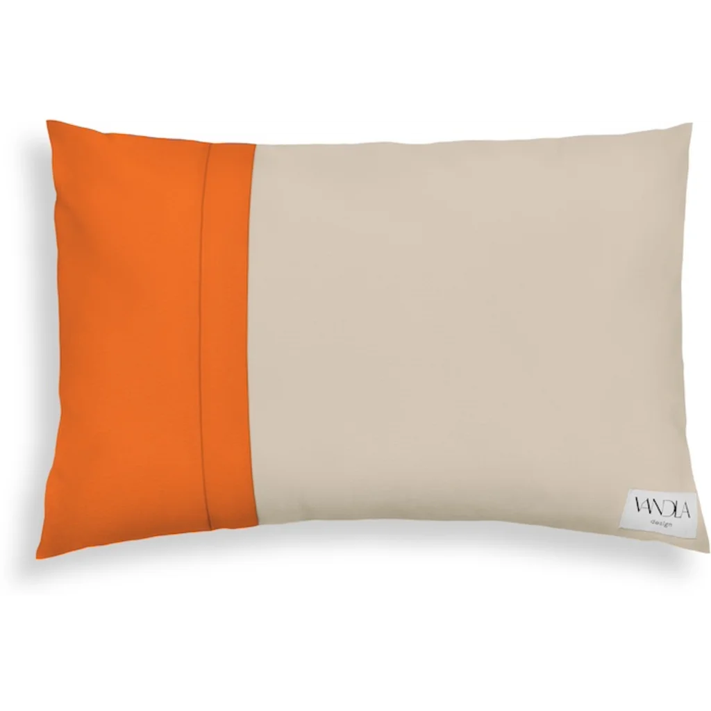 Modulare Kissenhülle rechteckig Farbkombinationen mit Beige in Beige+Orange von Vandla design Größe 40x60 cm