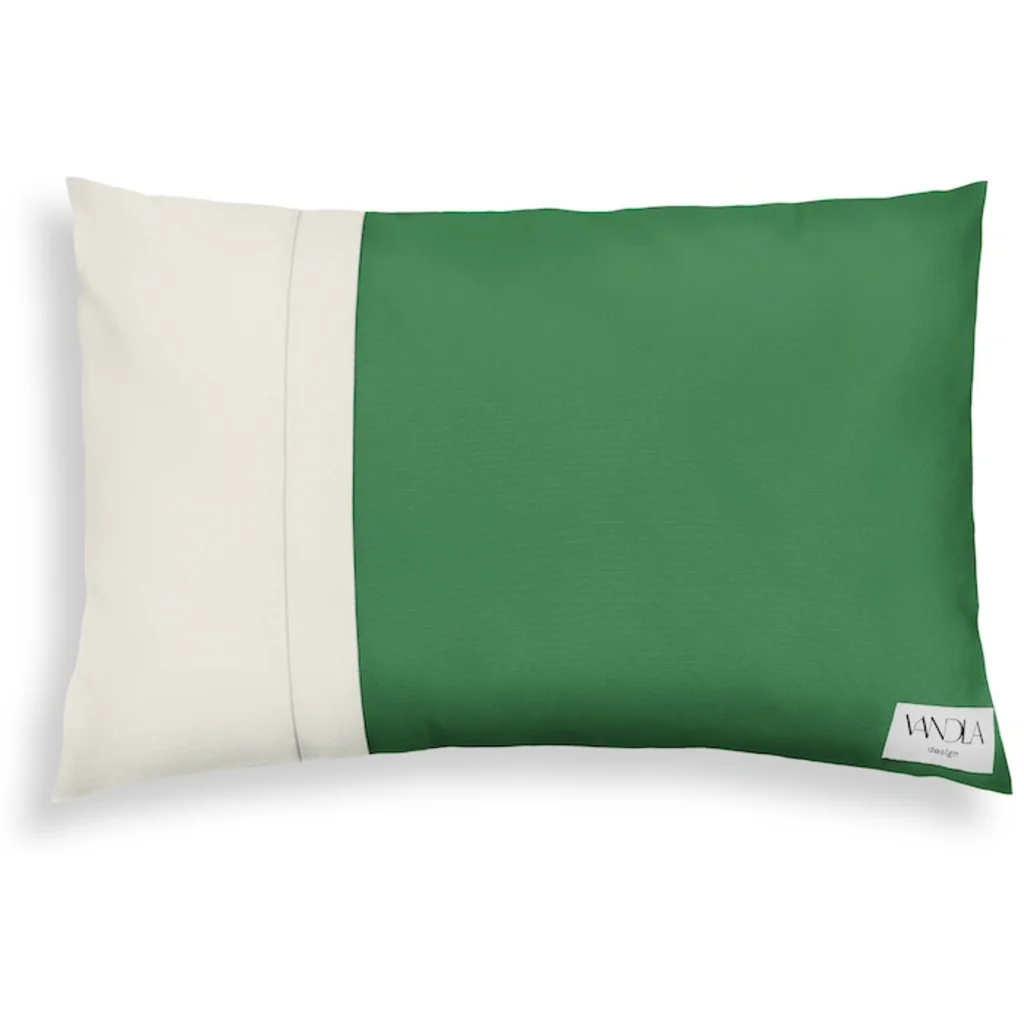 Modulare Kissenhülle rechteckig Farbkombinationen mit Grün in Grün+Creme von Vandla design Größe 40x60 cm