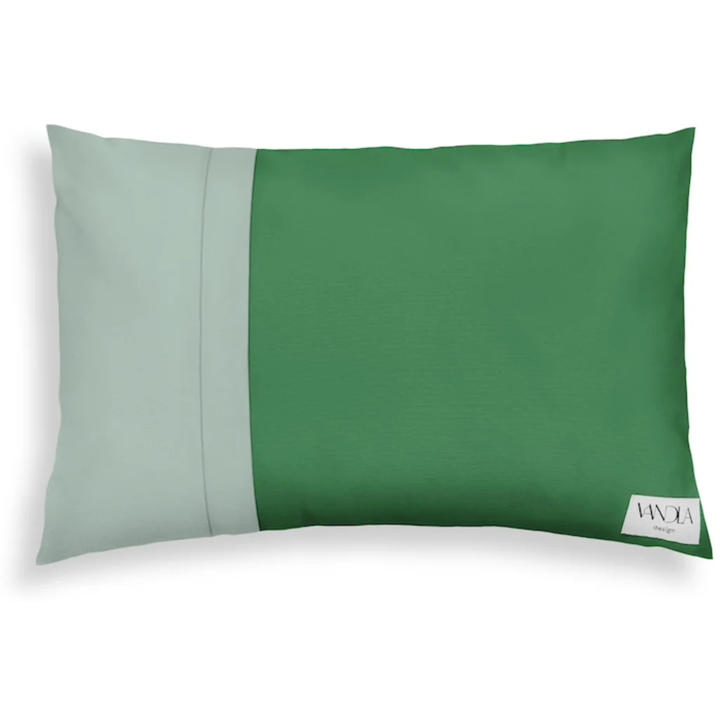 Modulare Kissenhülle rechteckig Farbkombinationen mit Grün in Grün+Mint Grün+Grün von Vandla design Größe 40x60 cm