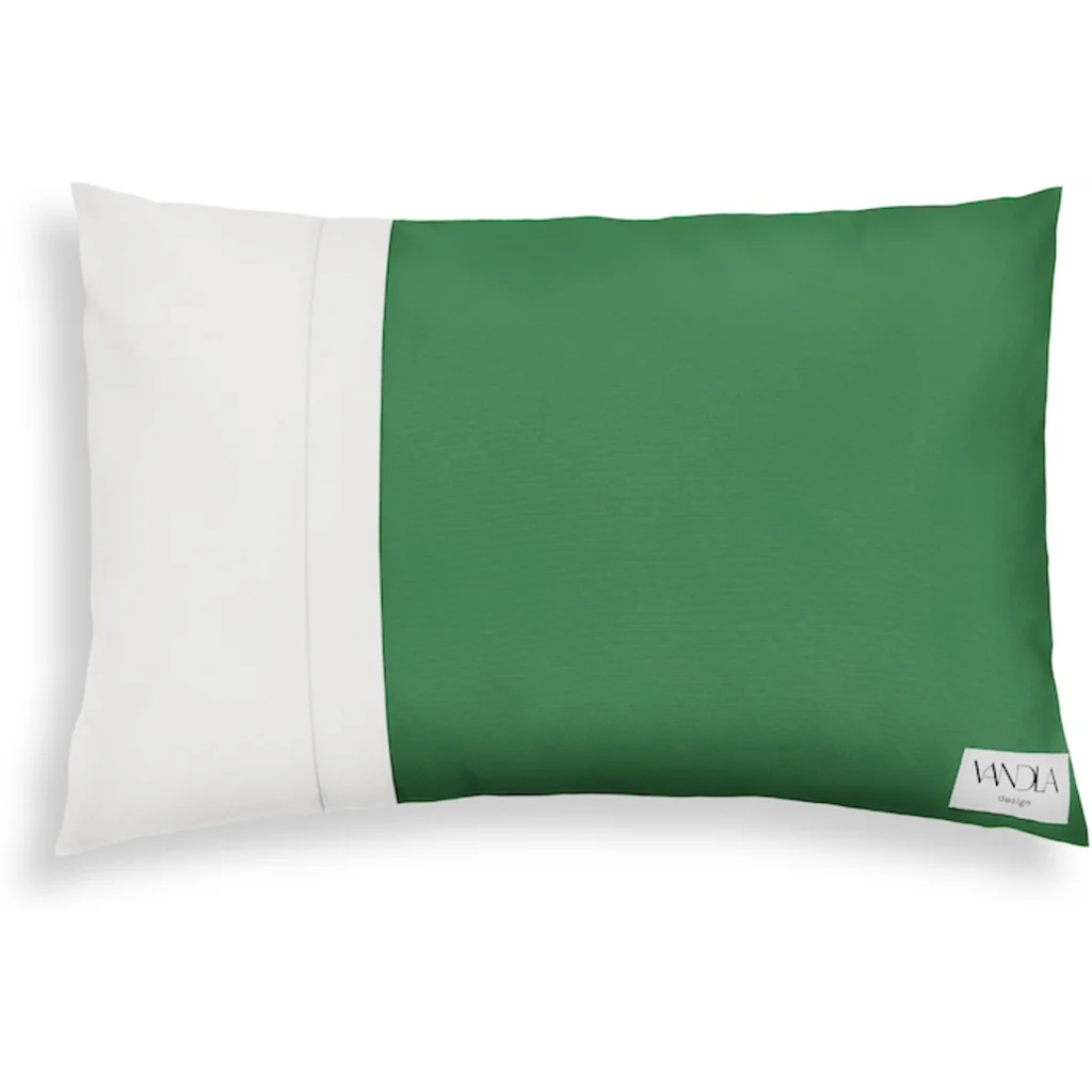 Modulare Kissenhülle rechteckig Farbkombinationen mit Grün in Grün+Weiß von Vandla design Größe 40x60 cm