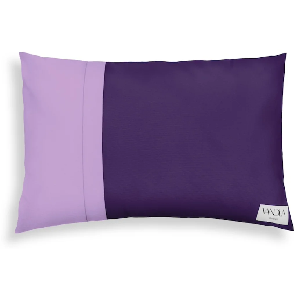 Modulare Kissenhülle rechteckig Farbkombinationen mit Lila in Lila+Flieder von Vandla design Größe 40x60 cm