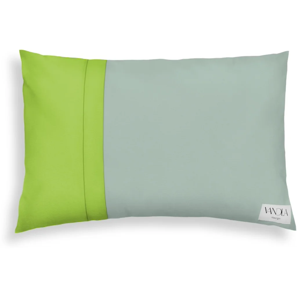 Modulare Kissenhülle rechteckig Farbkombinationen mit Mint in Mint+Limette Grün+Grün von Vandla design Größe 40x60 cm