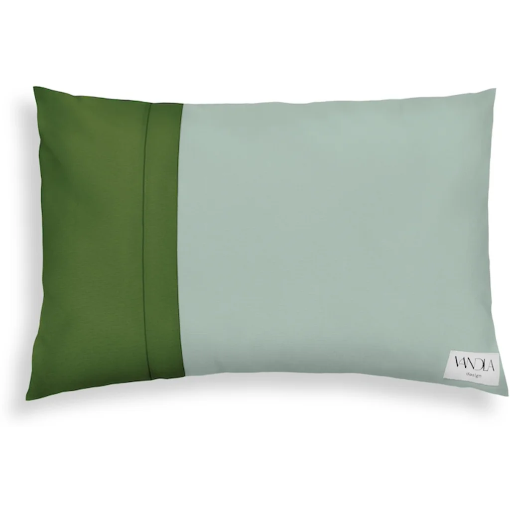 Modulare Kissenhülle rechteckig Farbkombinationen mit Mint in Mint+Waldgrün Grün+Grün von Vandla design Größe 40x60 cm