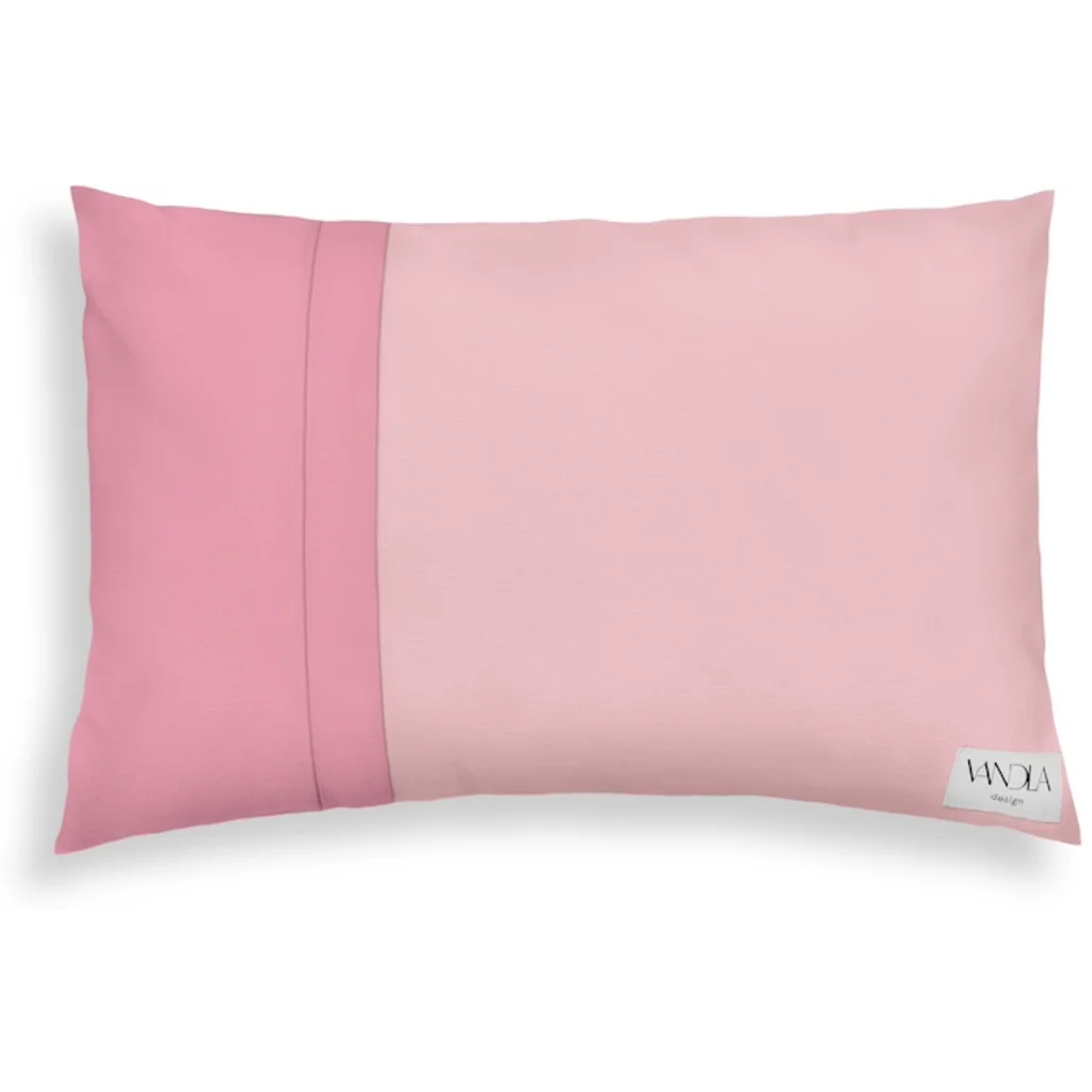 Modulare Kissenhülle rechteckig Farbkombinationen mit Zartrosa in Zartrosa+Altrosa Rosa+Rosa von Vandla design Größe 40x60 cm