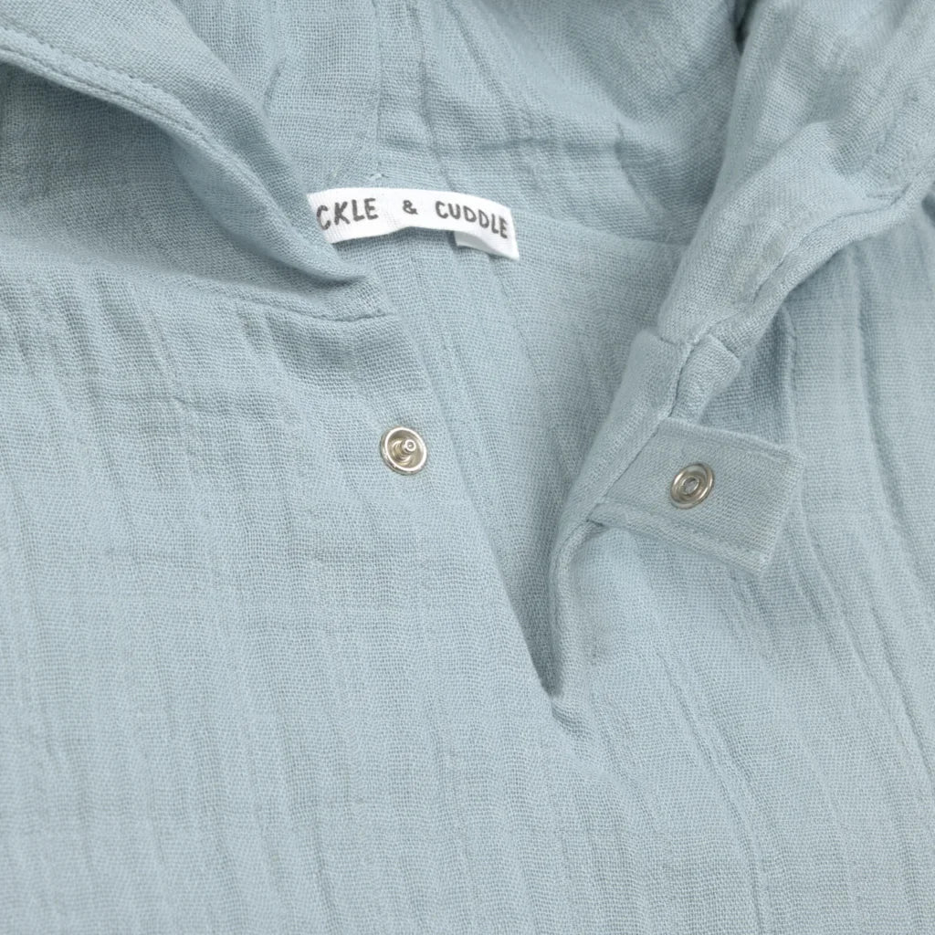 Musselin Baby-+Kinder-Badeponcho in Hellblau Blau von Lässig Größe 12-36 Monate