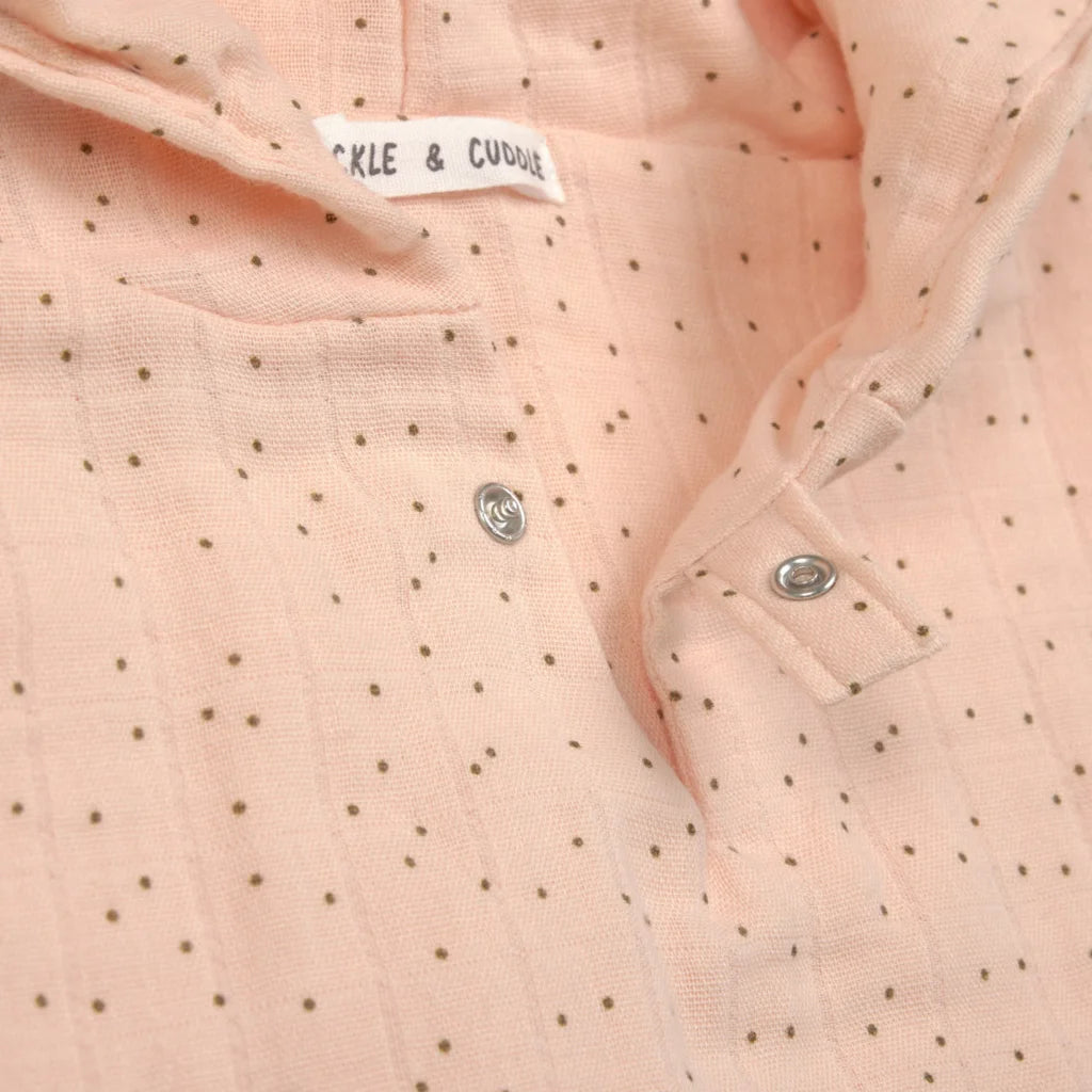 Musselin Baby-+Kinder-Badeponcho Punkte in Rosa Muster Punkte von Lässig Größe 12-36 Monate