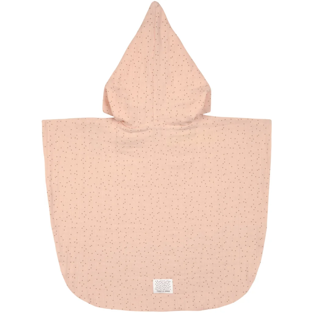 Musselin Baby-+Kinder-Badeponcho Punkte in Rosa Muster Punkte von Lässig Größe 12-36 Monate