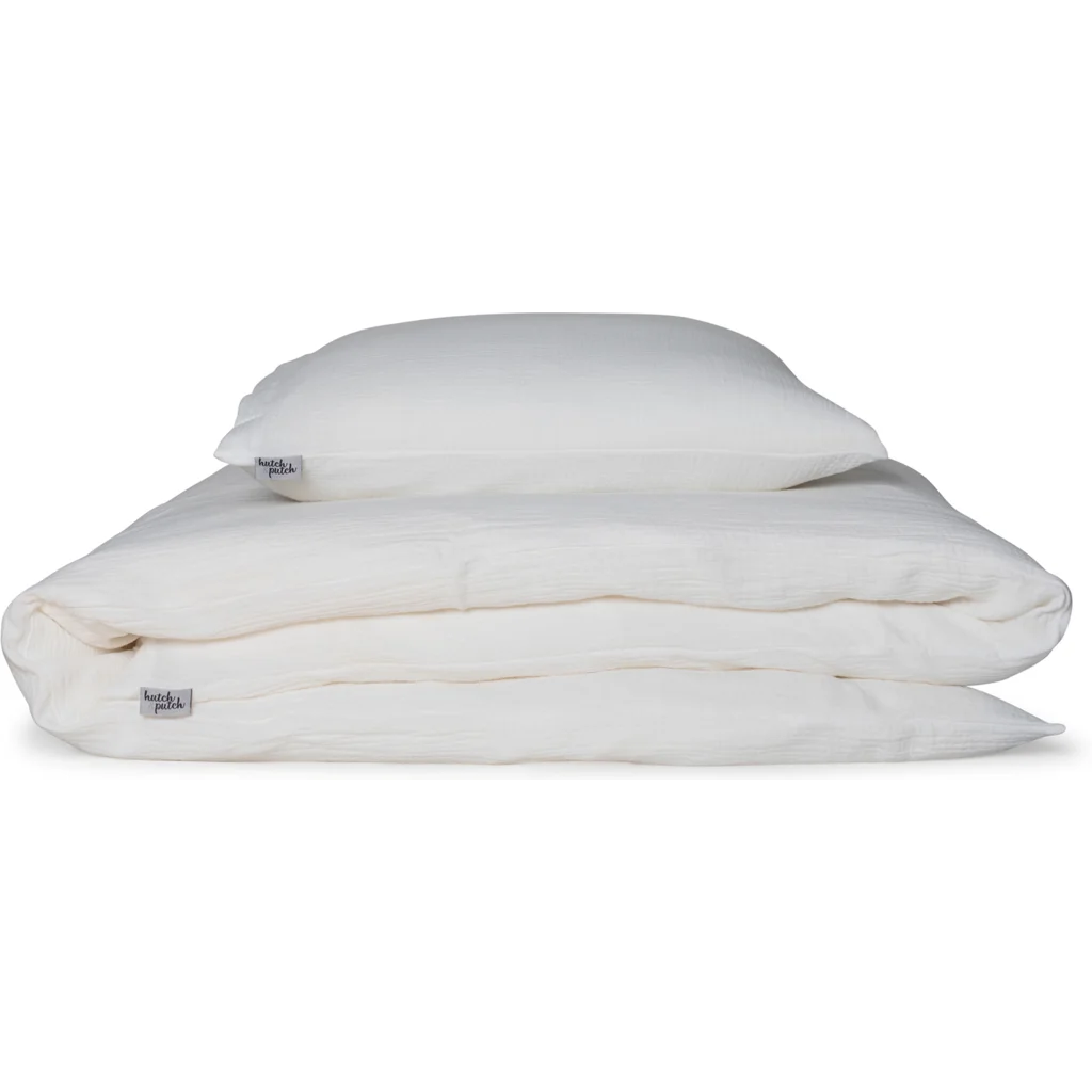 Musselin Bettwäsche Garnitur 3-teilig in Creme von hutch&putch Größe 240x220 + 2x 40x80 cm