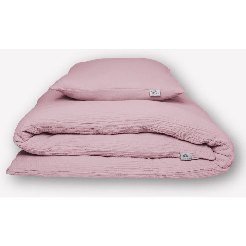 Musselin Bettwäsche Garnitur in Mauve Rosa von hutch&putch Größe 135x200 + 40x60 cm