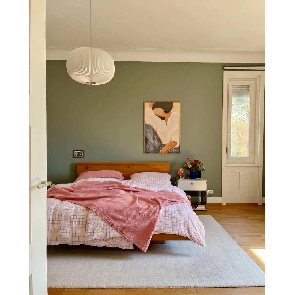 Musselin Bettwäsche Karo Garnitur in Rosa Muster Karo von hutch&putch Größe 135x200 + 80x80 cm