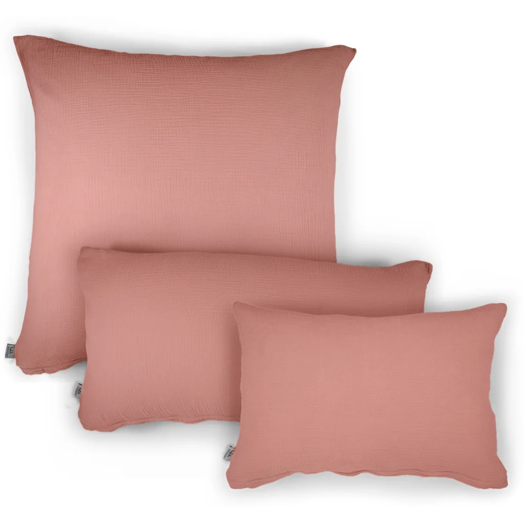 Musselin Bettwäsche Kissenbezug in Altrosa Rosa von hutch&putch Größe 80x80 cm