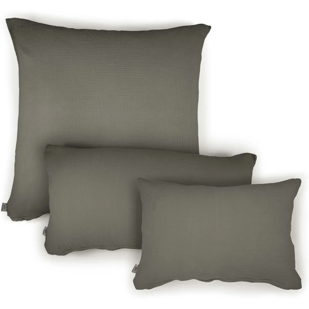 Musselin Bettwäsche Kissenbezug in Anthrazit Grau von hutch&putch Größe 40x60 cm