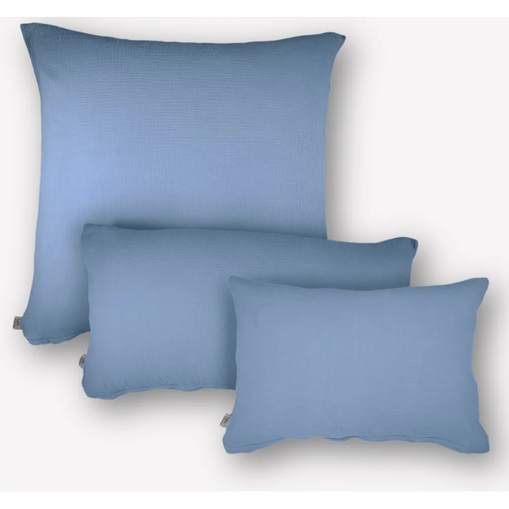 Musselin Bettwäsche Kissenbezug in Blau von hutch&putch Größe 40x60 cm