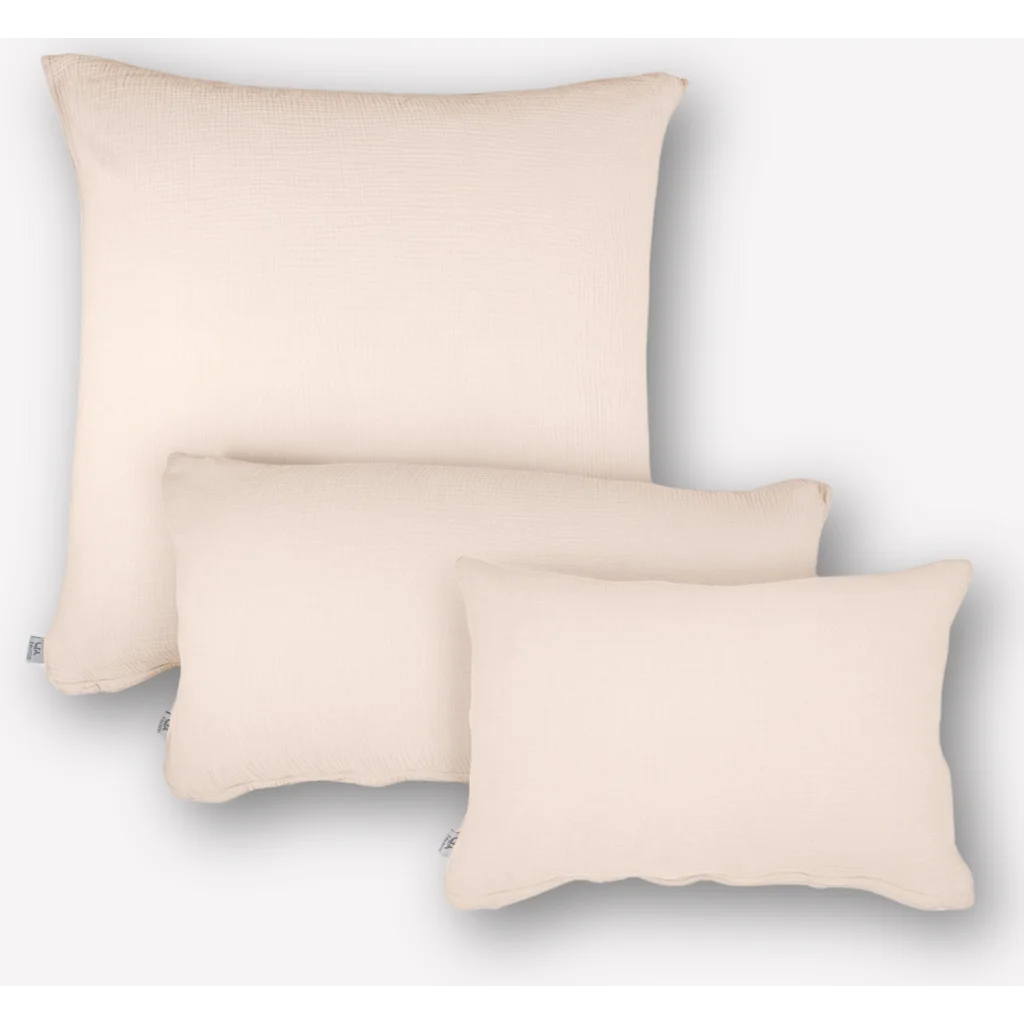 Musselin Bettwäsche Kissenbezug in Creme von hutch&putch Größe 40x60 cm