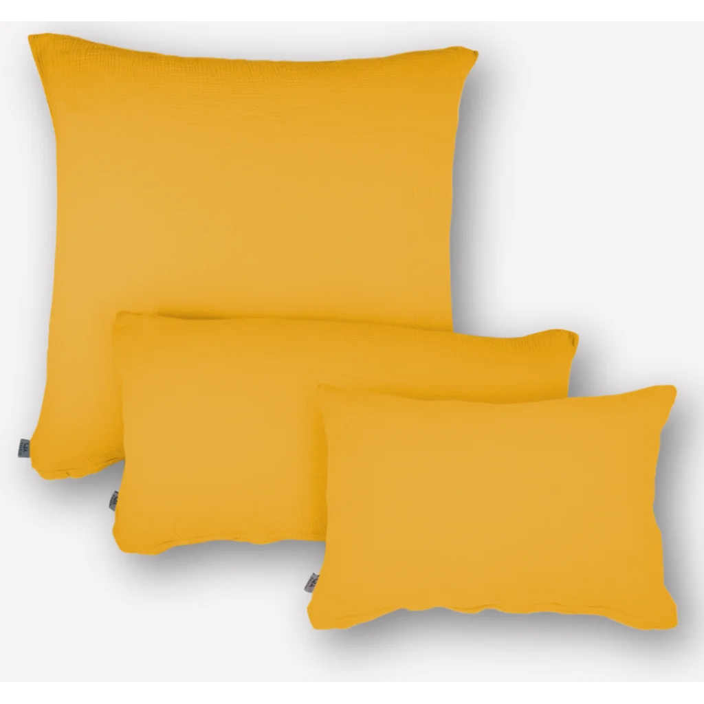 Musselin Bettwäsche Kissenbezug in Goldgelb Gelb von hutch&putch Größe 65x100 cm