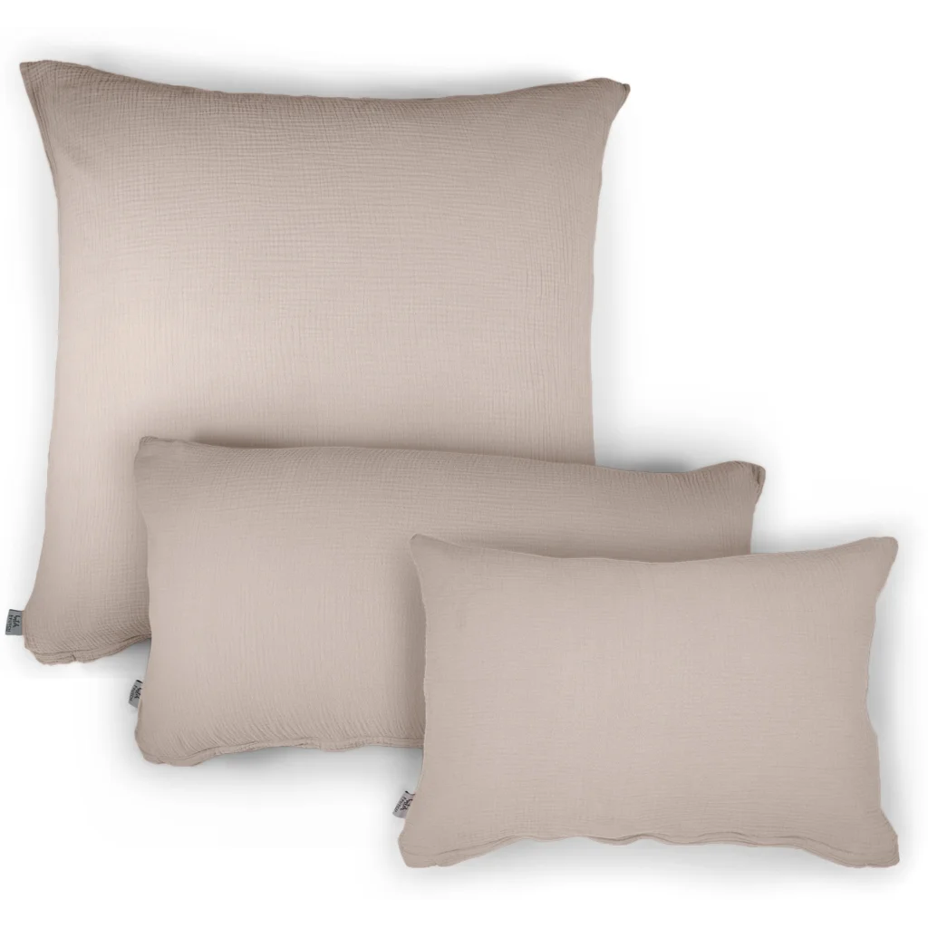 Musselin Bettwäsche Kissenbezug in Stein Beige von hutch&putch Größe 60x80 cm