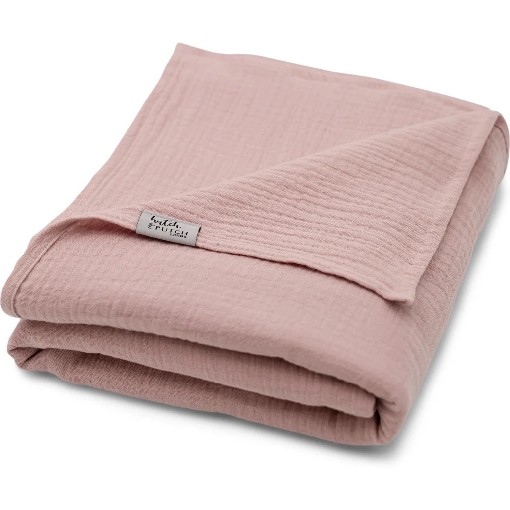Musselin Decke in Rosa von hutch&putch Größe 135x220 cm