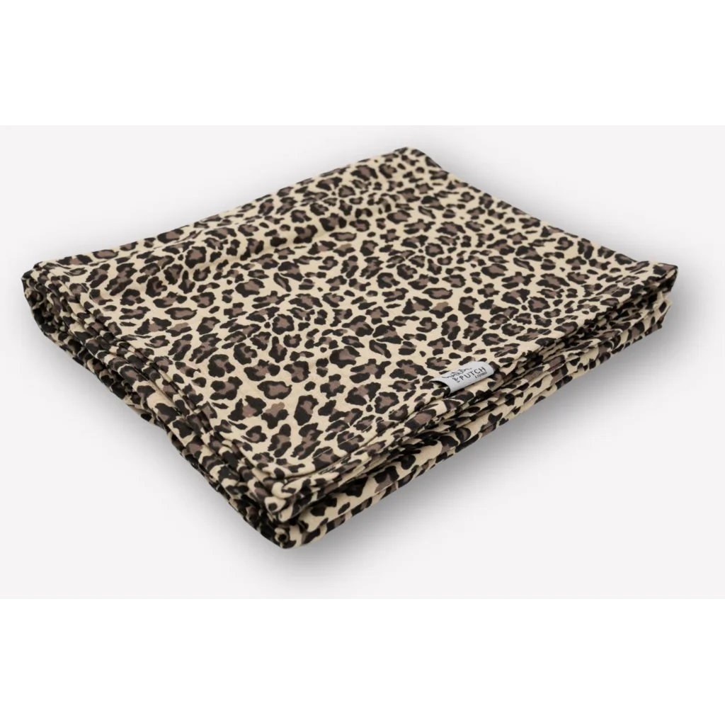 Musselin Decke Leo in Beige+Schwarz+Braun Muster Leo von hutch&putch Größe 135x220 cm