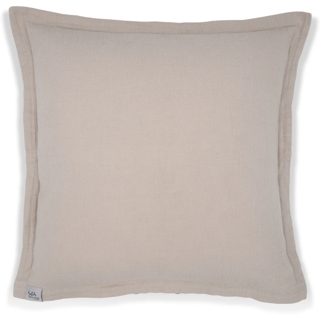 Musselin Kissenhülle in Stein Beige von hutch&putch Größe 50x50 cm