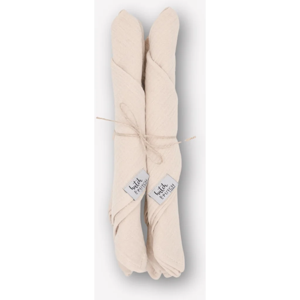 Musselin Stoffserviette 4er-Pack in Creme von hutch&putch Größe 42x42 cm