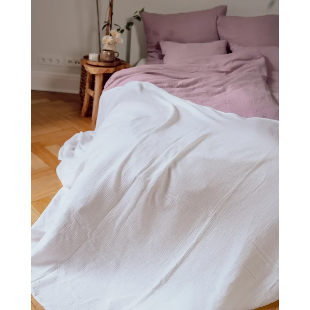 Musselin Tagesdecke in Creme von hutch&putch Größe 160x220 cm