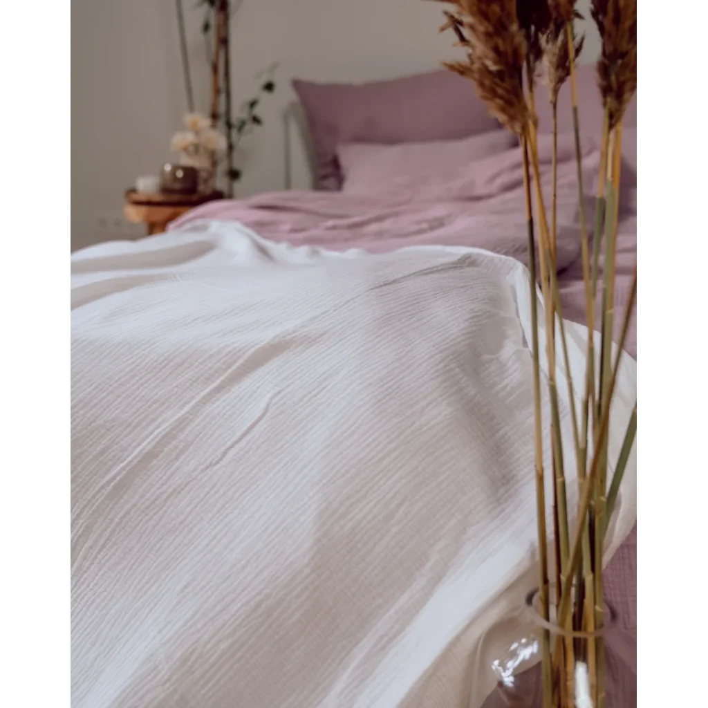 Musselin Tagesdecke in Creme von hutch&putch Größe 160x220 cm
