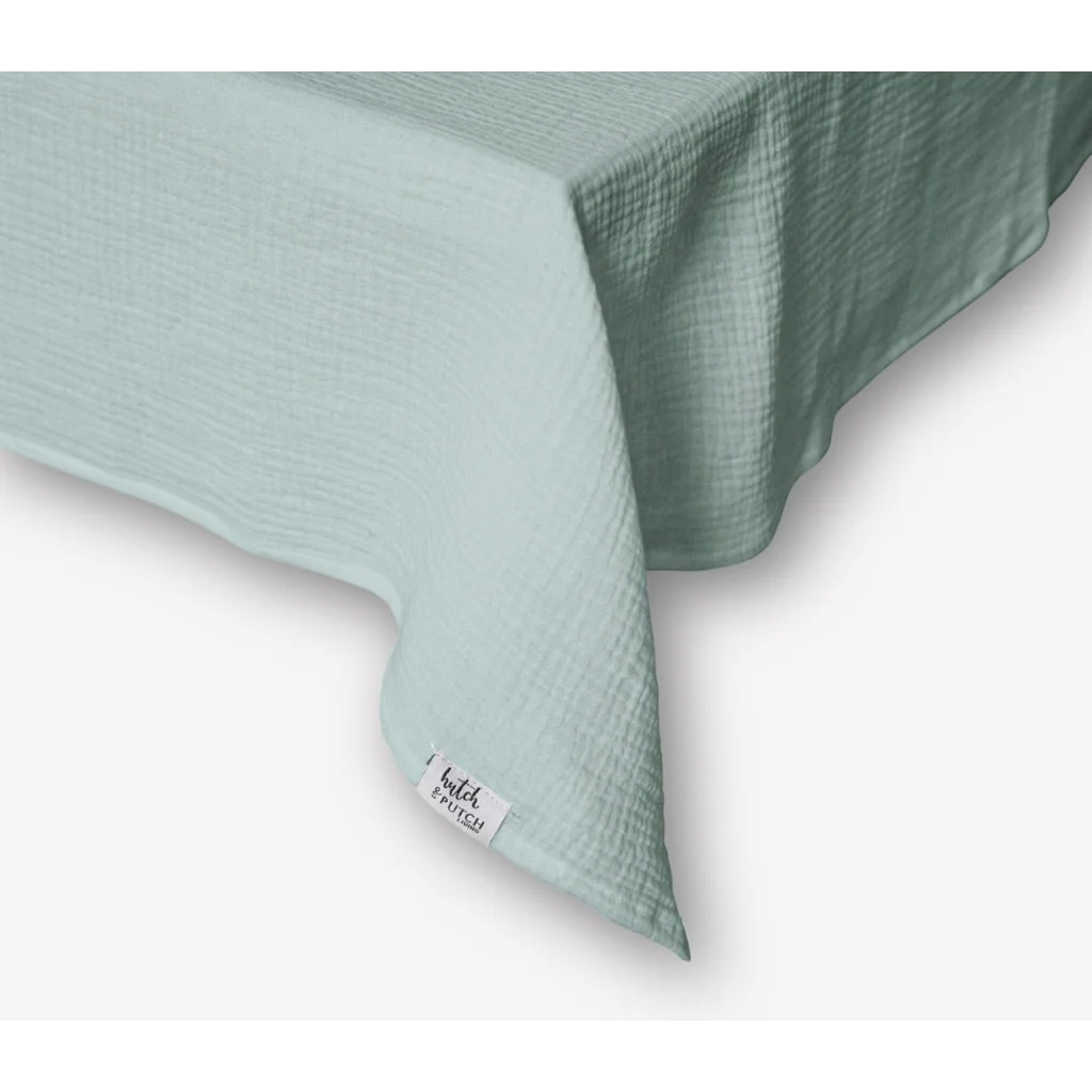 Musselin Tischdecke in Mint Grün von hutch&putch Größe 135x135 cm