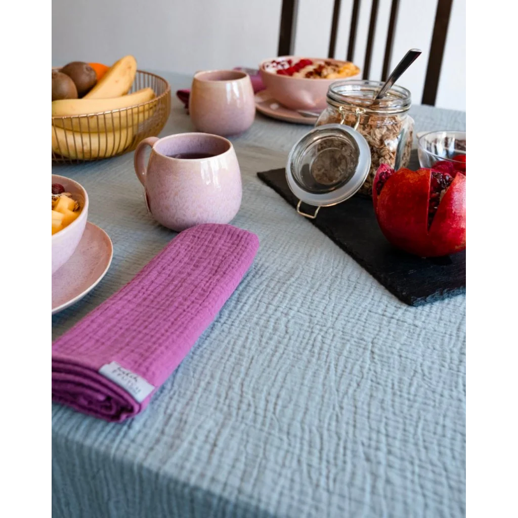 Musselin Tischdecke in Mint Grün von hutch&putch Größe 135x135 cm