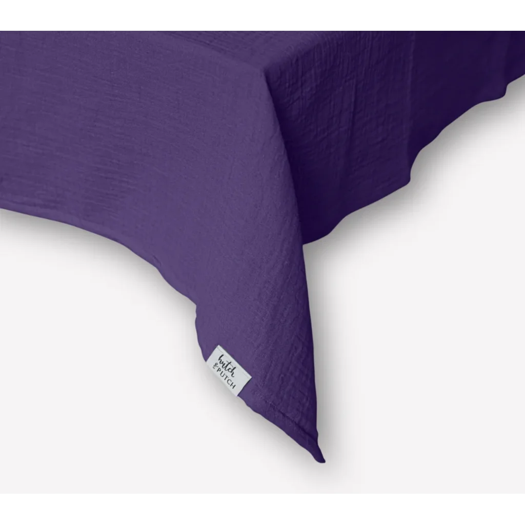 Musselin Tischdecke in Pflaume Lila von hutch&putch Größe 135x220 cm