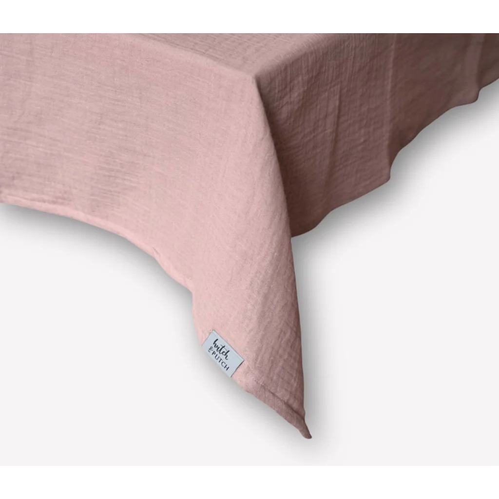 Musselin Tischdecke in Rosa von hutch&putch Größe 135x220 cm