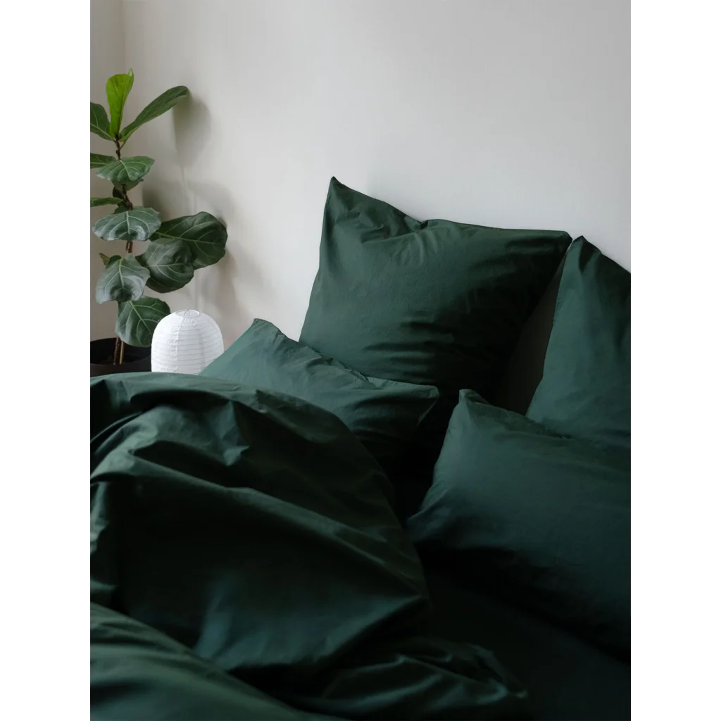 Perkal Bettwäsche Bettbezug in Waldgrün Grün von erlich textil Größe 135x200 cm
