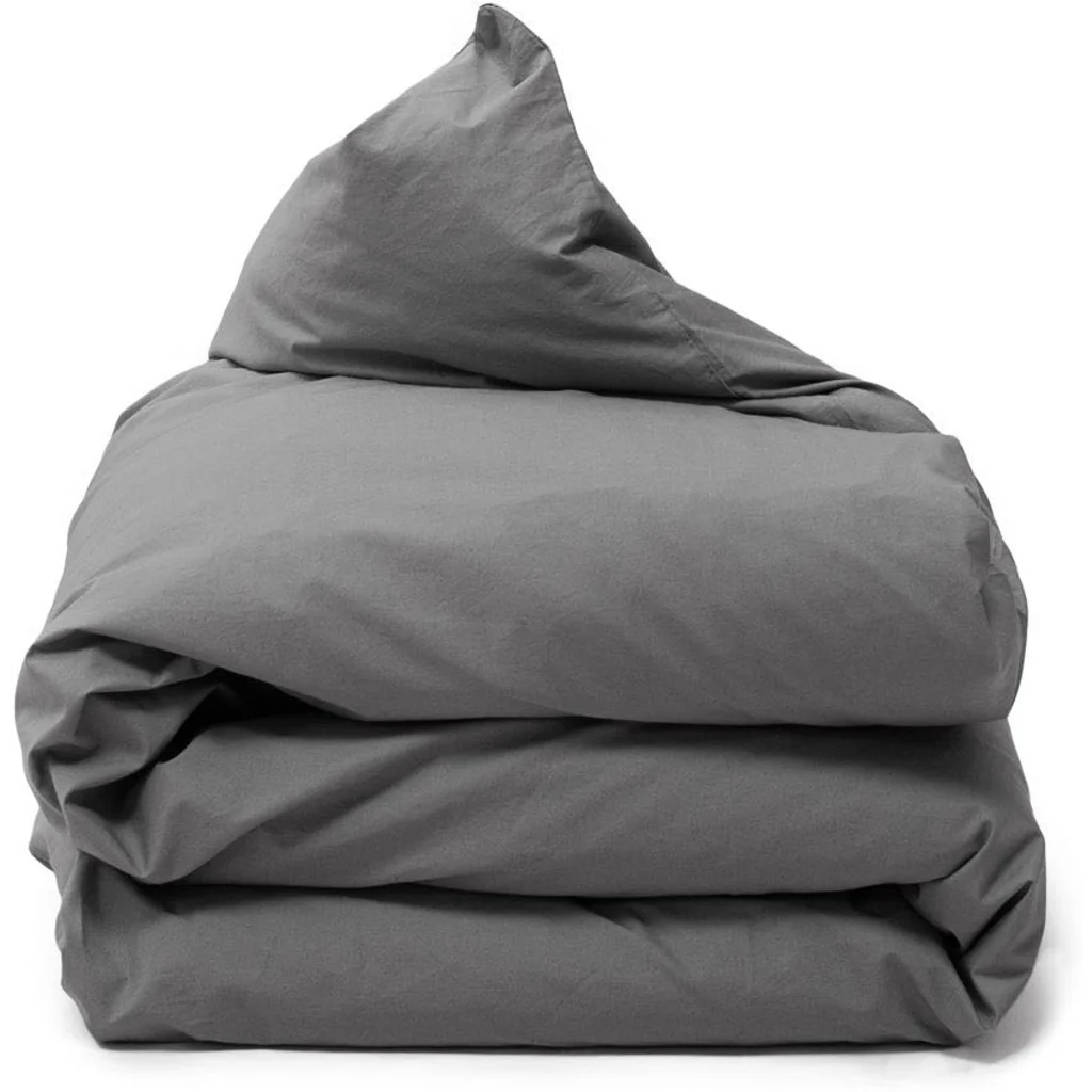 Perkal Bettwäsche Garnitur 3-teilig in Anthrazit Grau von erlich textil Größe 200x220 + 2x 80x80 cm