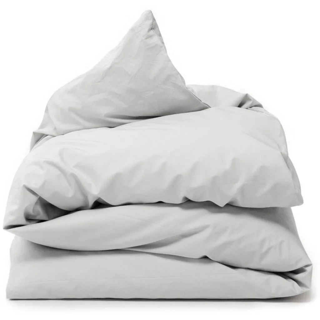 Perkal Bettwäsche Garnitur 3-teilig in Hellgrau Grau von erlich textil Größe 200x220 + 2x 80x80 cm