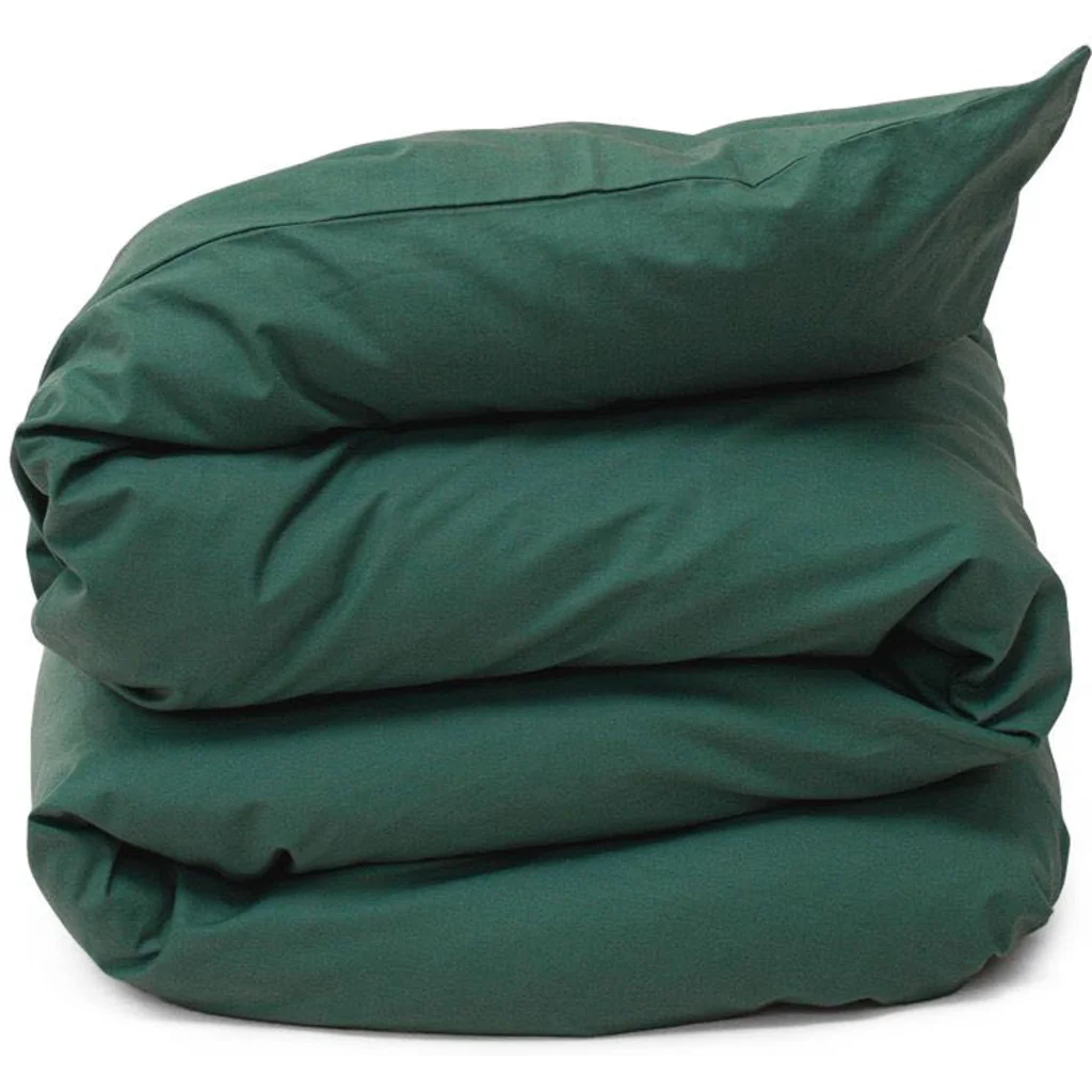 Perkal Bettwäsche Garnitur 3-teilig in Waldgrün Grün von erlich textil Größe 200x220 + 2x 40x80 cm