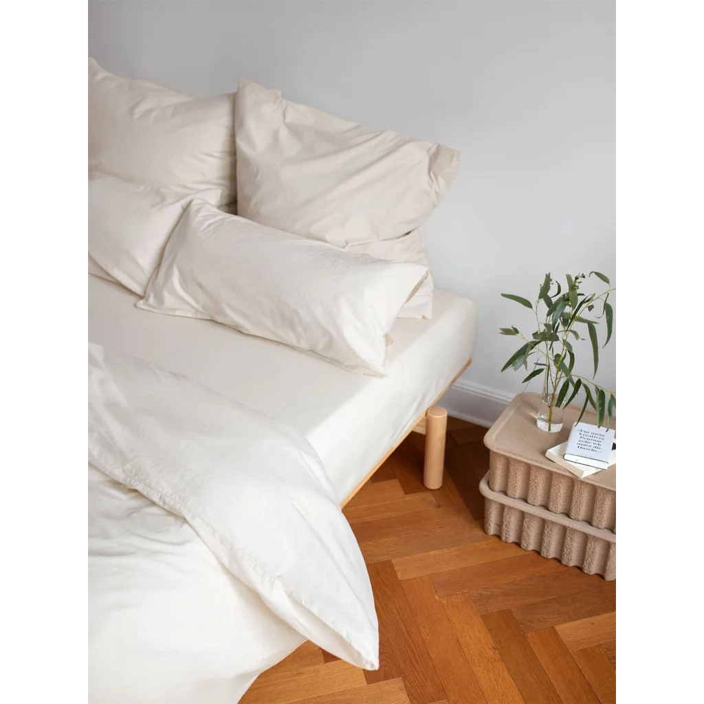 Perkal Bettwäsche Garnitur in Creme von erlich textil Größe 135x200 + 40x80 cm