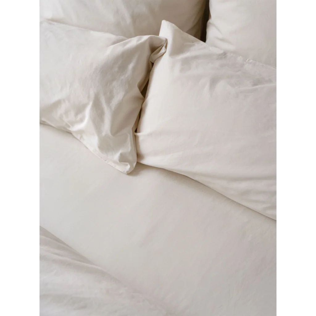 Perkal Bettwäsche Garnitur in Creme von erlich textil Größe 135x200 + 40x80 cm