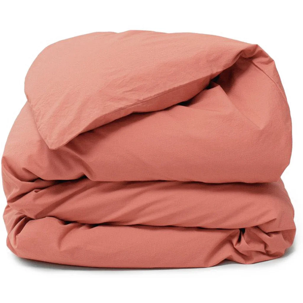 Perkal Bettwäsche Garnitur in Terra Orange von erlich textil Größe 155x220 + 80x80 cm