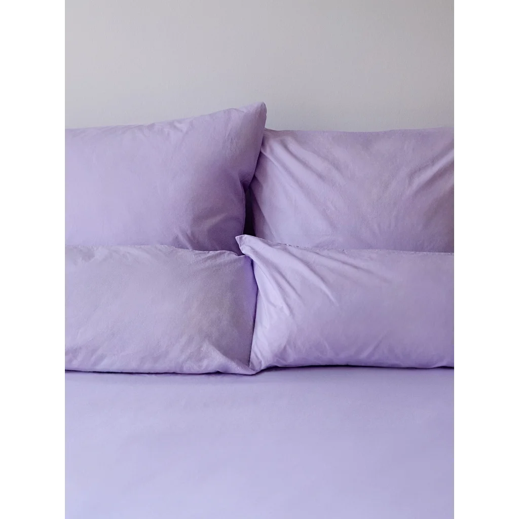 Perkal Bettwäsche Kissenbezug in Flieder Lila von erlich textil Größe 80x80 cm