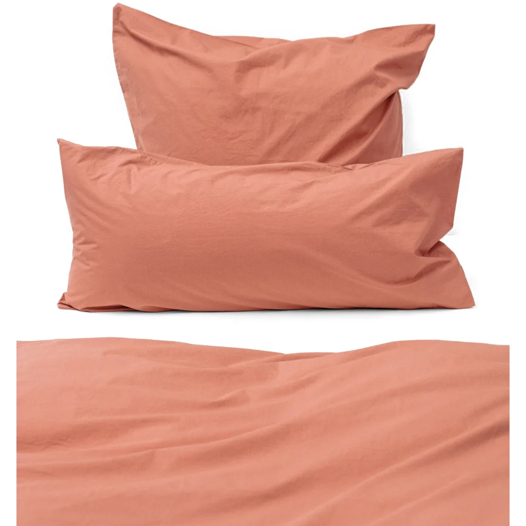 Perkal Bettwäsche Kissenbezug in Terra Orange von erlich textil Größe 40x80 cm