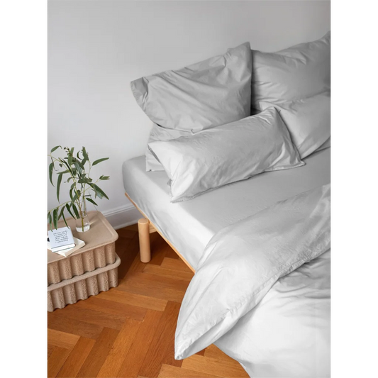 Perkal Spannbettlaken für Boxspringbetten in Standardgröße - Einzelbett in Hellgrau Grau von erlich textil Größe 90x200 cm
