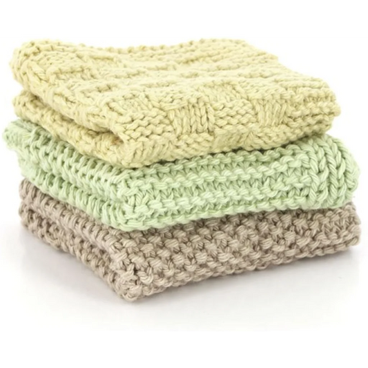 Spüllappen 3er-Set in Vanille+Hellgrün+Beige Gelb+Grün+Beige von GLOBO Größe 20x20 cm