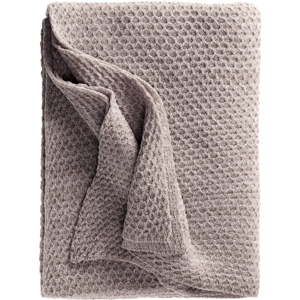 Strick Decke mit Waben-Struktur in Taupe Braun von Eagle Products Größe 150x210 cm