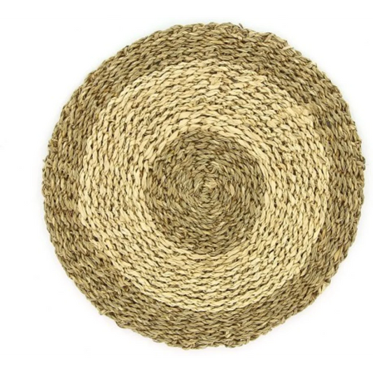 Tischset rund KREISE in Naturbelassen Muster Zweifarbig von GLOBO Größe Ø 35 cm