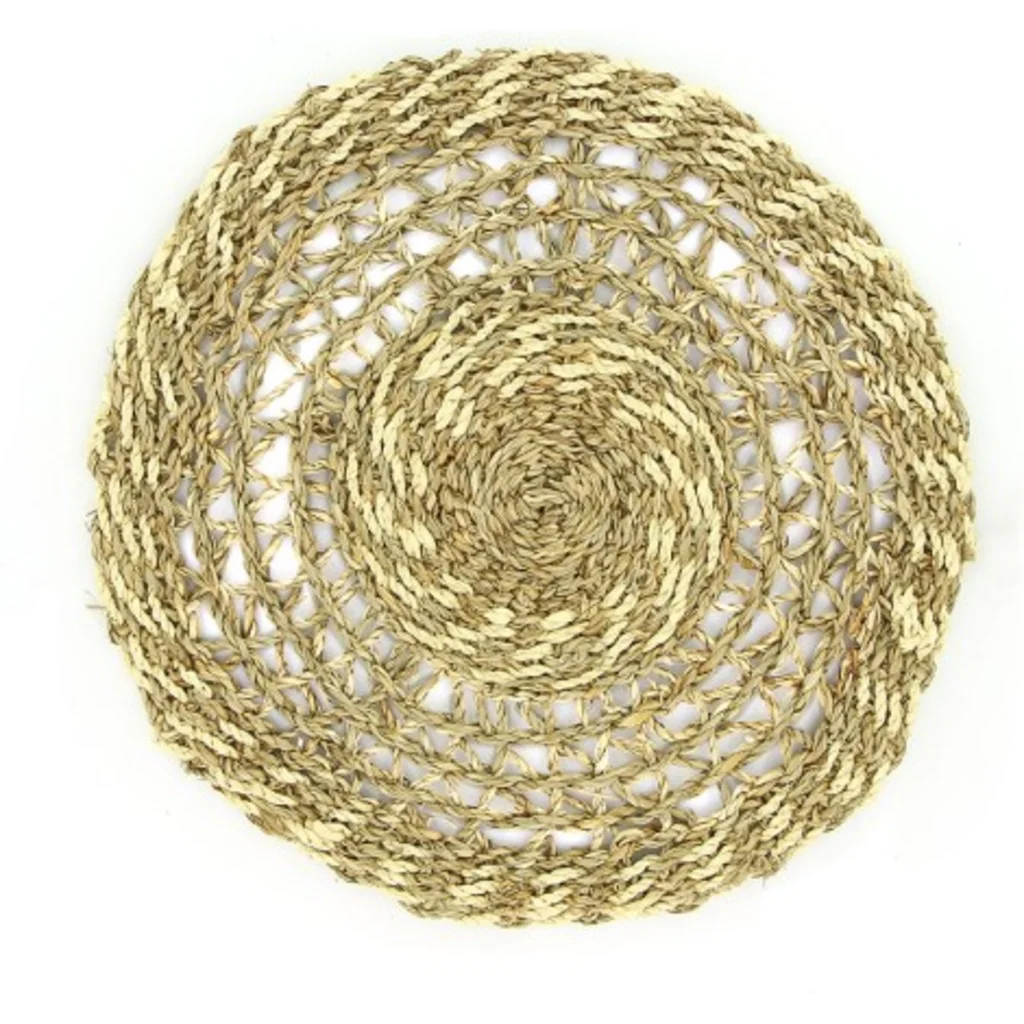 Tischset rund MANDALA in Naturbelassen Muster Zweifarbig von GLOBO Größe Ø 35 cm