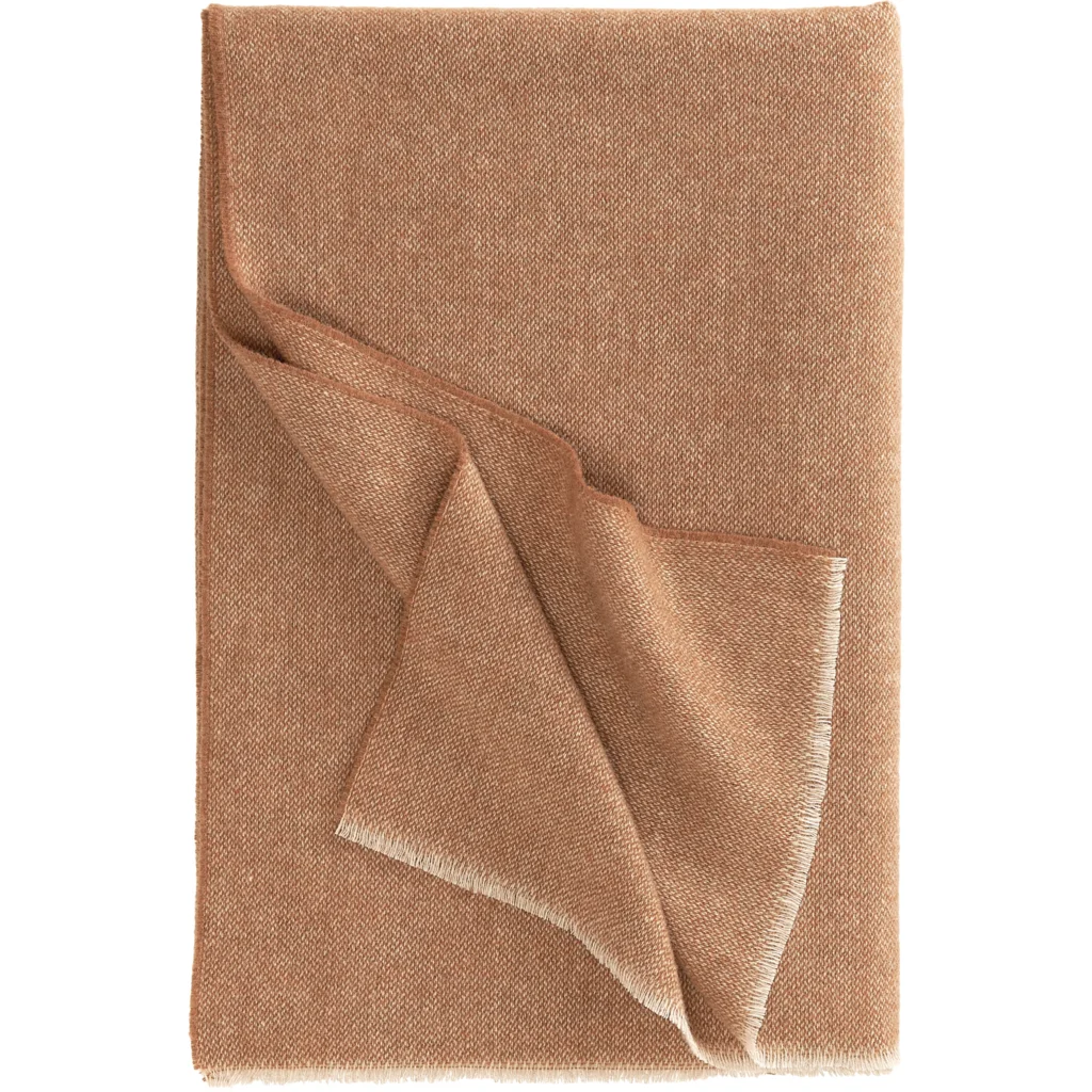 Tweed Decke LEEDS in Hellbraun Braun Muster Meliert von Eagle Products Größe 130x200 cm