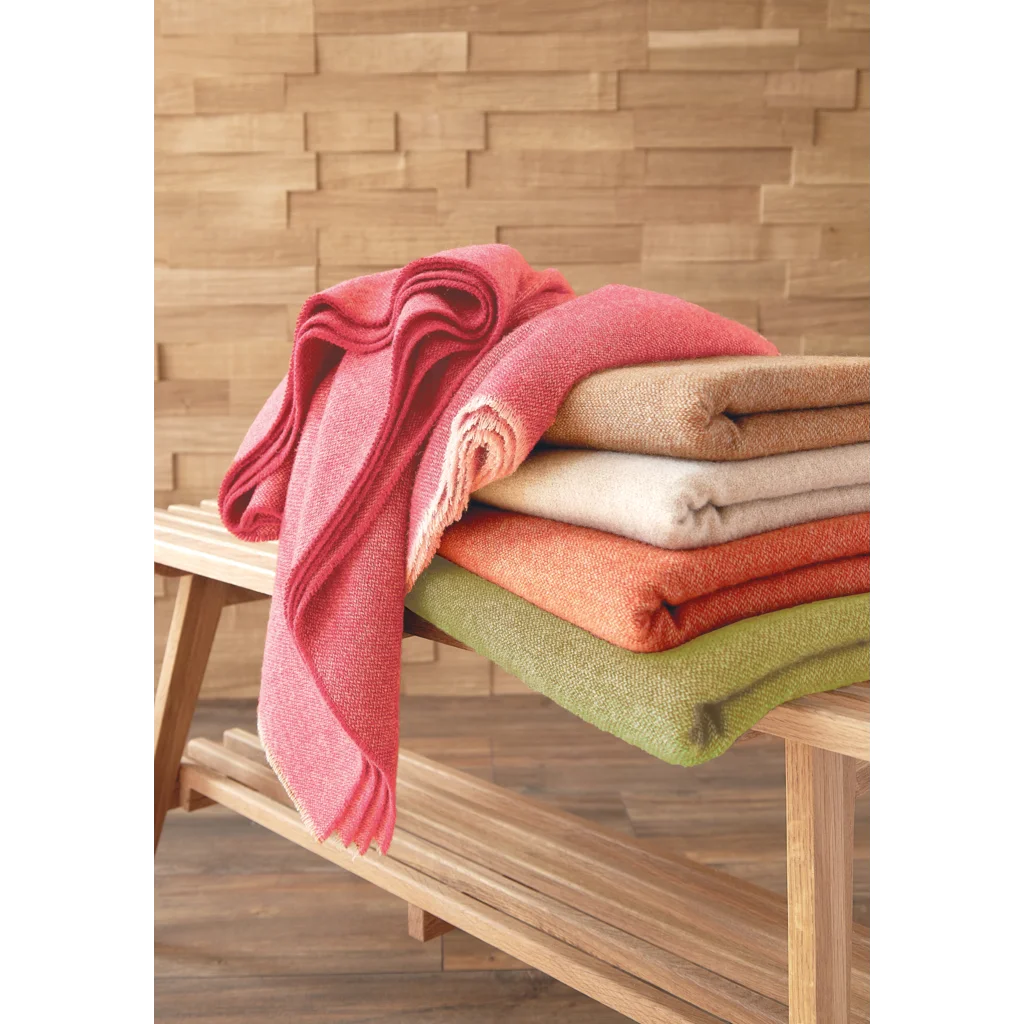 Tweed Decke LEEDS in Hellbraun Braun Muster Meliert von Eagle Products Größe 130x200 cm
